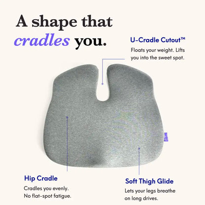 Ergonomic Memory Foam Seat Cushion — Cloud-Like Comfort Relieves Back, Hip, Coccyx, Sacrum & Sciatic Nerve Pain, Universal Fit for Cars, Trucks & SUVs