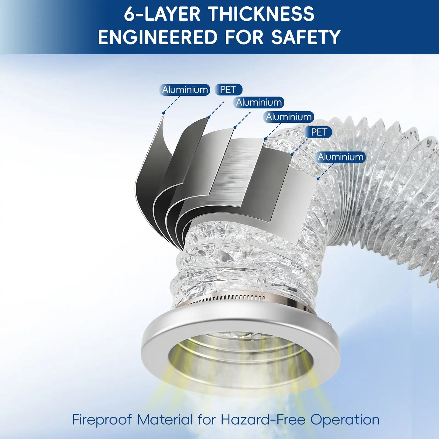 Quick Connect Magnetic Dryer Vent Hose Kit — 4" 2.6ft Duct with Strong Magnet, Self-Alignment Airtight Seal for Secure Dryer Airflow