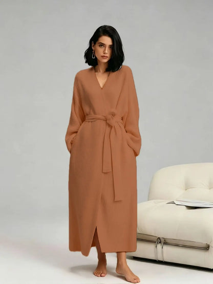 Soft Cozy Fleece Robe for Women — Double-Sided Thickened Long Plush Flannel Loungewear, Warm Fall Winter Pajama Gift