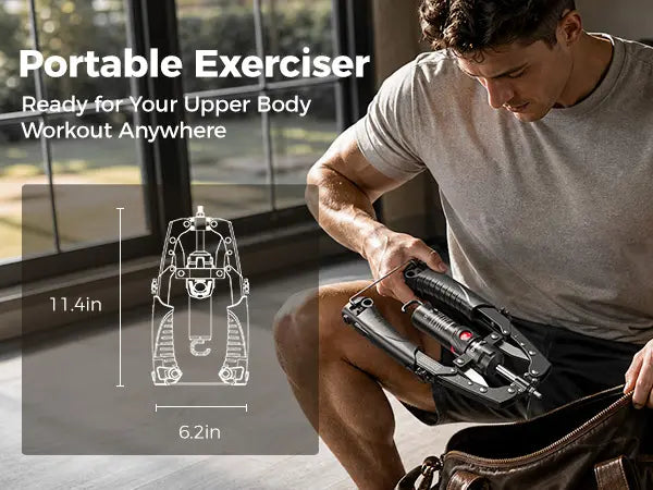 Adjustable Arm Chest Trainer 22-440lbs — Full-Body Home Gym Equipment with Ab Roller Wheel, Core & Tricep Exerciser, Knee Pad & Bag Included for Men Women