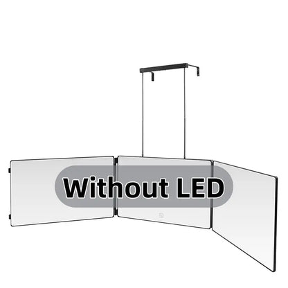 LED 3 Way Mirror 🔥 Portable Trifold with Adjustable Light 💡 360° Real Glass