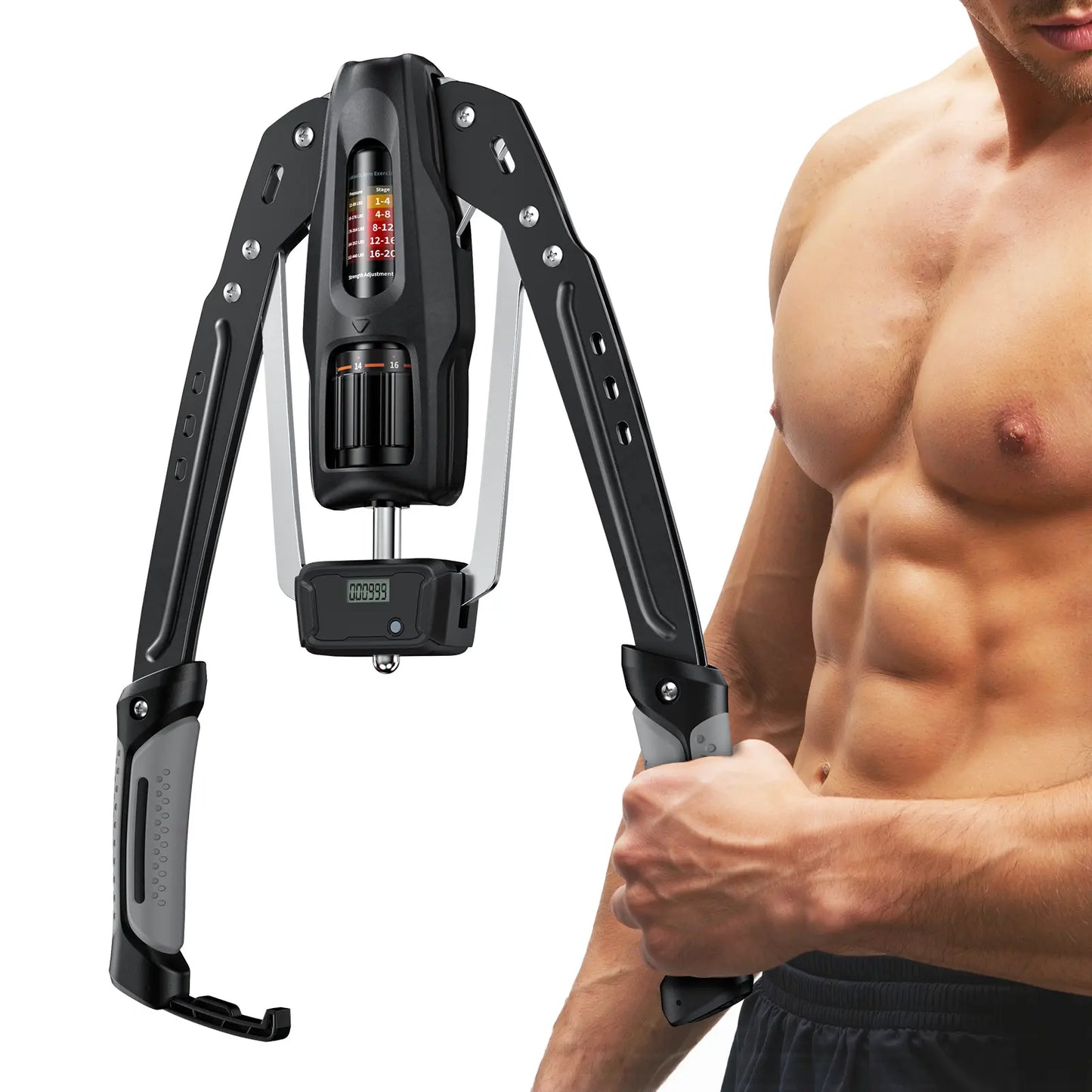 Adjustable Arm Chest Trainer 22-440lbs — Full-Body Home Gym Equipment with Ab Roller Wheel, Core & Tricep Exerciser, Knee Pad & Bag Included for Men Women