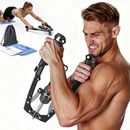 Adjustable Arm Chest Trainer 22-440lbs — Full-Body Home Gym Equipment with Ab Roller Wheel, Core & Tricep Exerciser, Knee Pad & Bag Included for Men Women